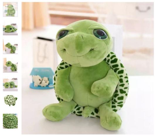 Mignon gros yeux vert tortue tortue animal bébé en peluche en peluche
