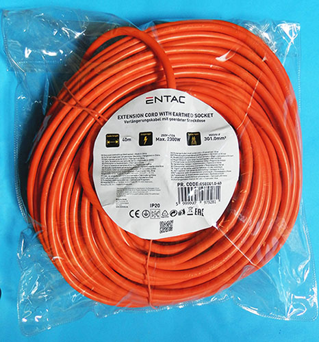 ENTAC — EXTENSION CORD WITH EARTHED SOCKET