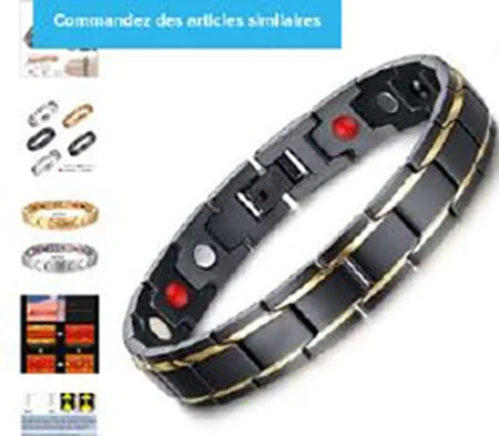 Bracelet Aimant en acier inoxydable Healthy Magnet Bracelet pour hommes Bijoux Énergie Magnétothérap