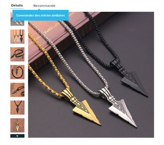 Triangle élégant flèche en argent 925, collier en or pendentif collier rétro pour hommes