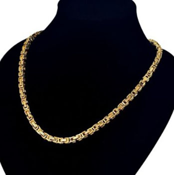 5MM Argent Plaqué Or En Acier Inoxydable Byzantine Lien Chaîne Collier pour Hommes