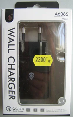 Qualcomm — WALL CHARGER QC 3.0 (on the packaging), FAST CHARGER (on the product)