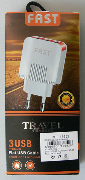 FAST — TRAVEL CHARGER 3USB Premium