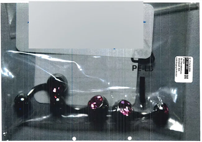 Navel piercing "bananas with two pink stones"