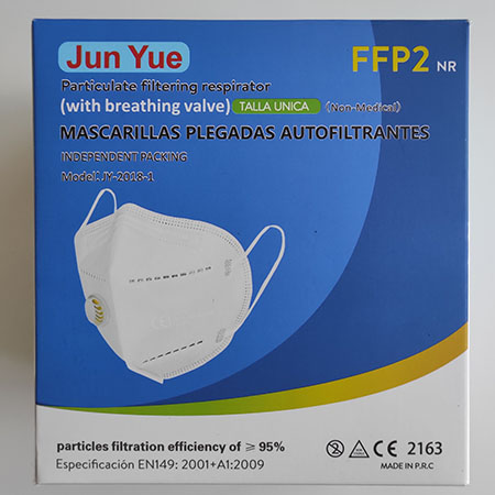 Jun Yue — Mascarillas plegadas autofiltrantes