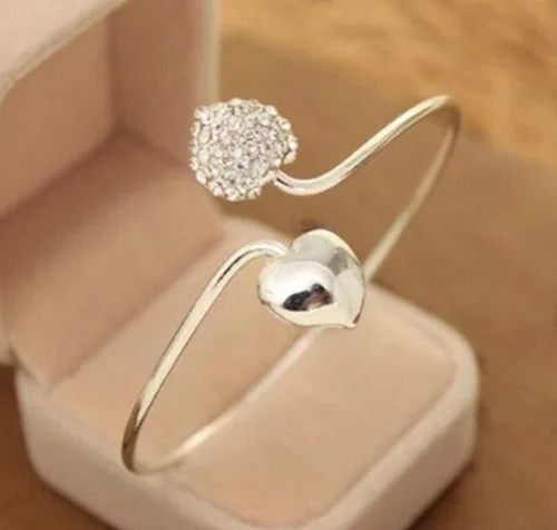 Bracelet femme cristal élégant Porte bonheure gourmette bracelet chaîne idéal coeur bijoux femme