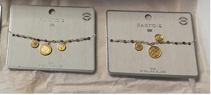 Parfois — Pulsera ajustable de plata 925 medallas