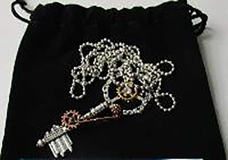 ISINYEE Fashion Crystal Key Heart Anchor Pendant Beaded Chain Steampunk Necklace Vintage Steam Punk