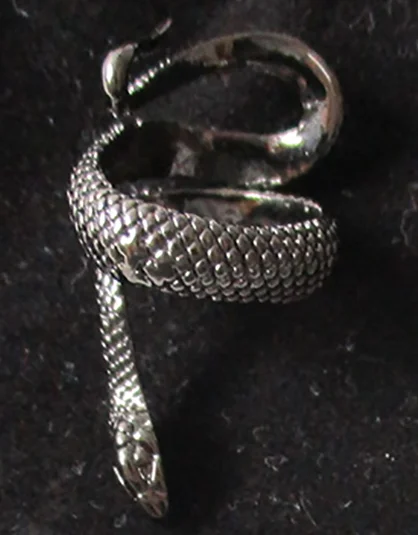 Schlange Ring verstellbar Silber Kobra Tier Reptil Finger Hand Fingerring