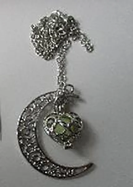 Halskette silber, Anhänger leuchtet, Sailor Moon