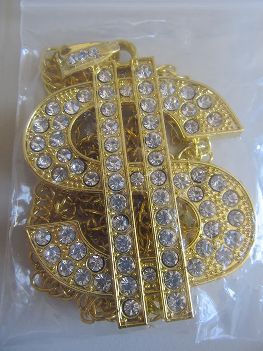 gigitube — gigitube 6 Stück Hip Hop Gold Kette, Hip Hop Dollar Halskette, Dollarzeichen Anhänger