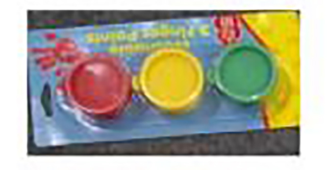 Either 'Peinture à doigts' or 'Washable - three fingerpaints'