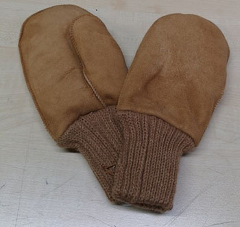 Naturfell Damen und Herren Lammfell-Handschuhe mit Strickbund