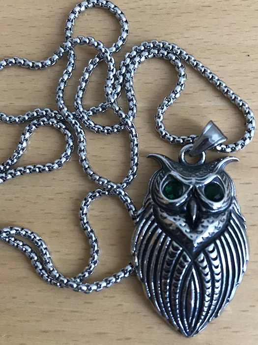 MENDEL — MENDEL Vintage CZ Owl Necklace Pendant