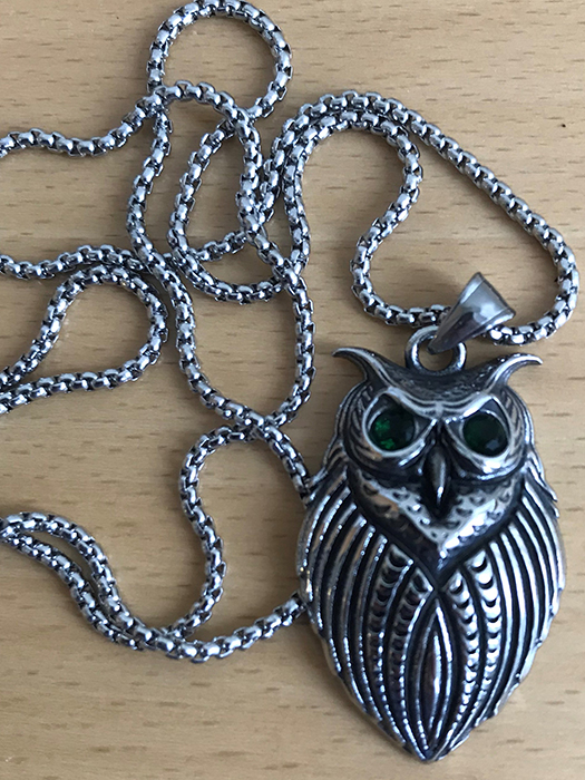 MENDEL — MENDEL Vintage CZ Owl Necklace Pendant