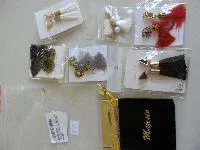 Majesto — Set 6 - Quasten Ohrringe Tropfenohrringe für Damen - Schmuck Zubehör Geschenk 18 Karat vergoldet