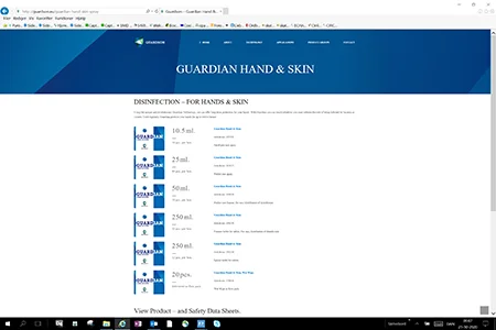 Guardson ApS — Guardian Hand & Skin Guardian Hand & Skin