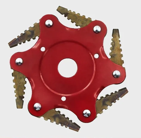 Slowmoose — 6 Tænder Græs Trimmer Head Brush Cutter Stål Blade Lawn Machine