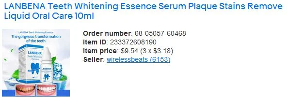 Lanbena — Lanbena Teeth Whitening Essense Serum Plaque Stains Remove Liquid Oral Care 10ml