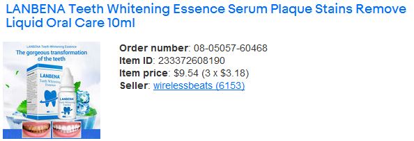 Lanbena — Lanbena Teeth Whitening Essense Serum Plaque Stains Remove Liquid Oral Care 10ml