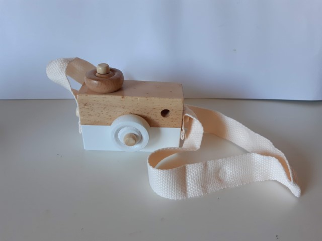 Wooden toy camera