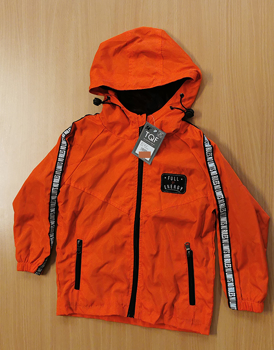 TQF — Orange waterproof jacket