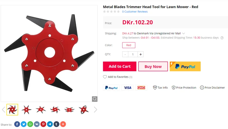 Metal Blades Trimmer Head for Lawn Mover