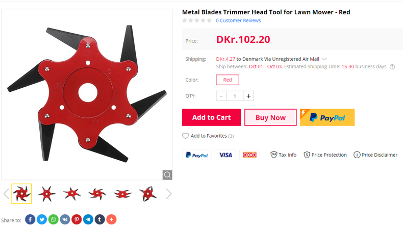 Metal Blades Trimmer Head for Lawn Mover