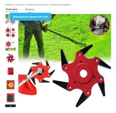 6 Tooth Brush Cutter Brushcutter Electric Garden Trimmer Strimmer Mower Blade