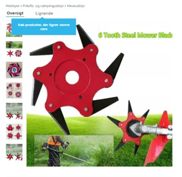 6 Tooth Steel Mower Blade