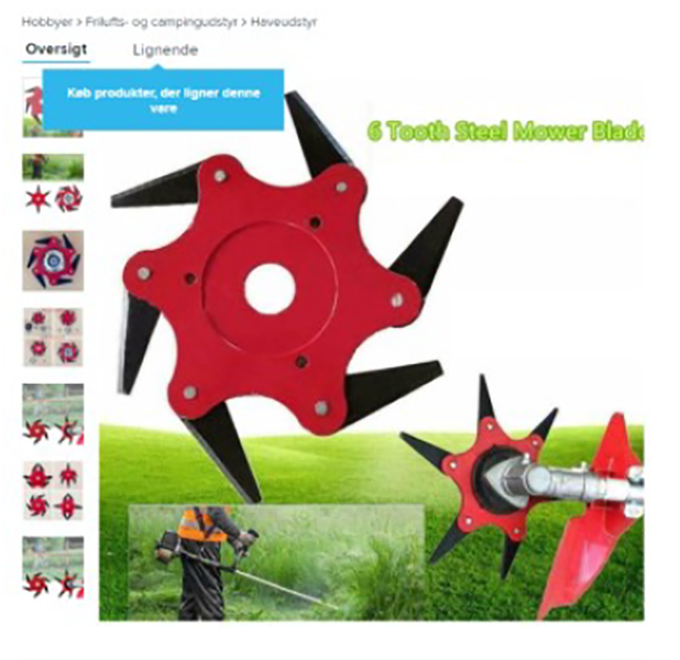 6 Tooth Steel Mower Blade
