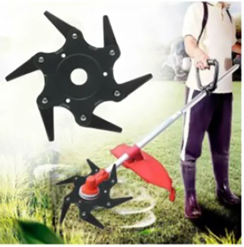 Deep Grey 6 Teeth Blade Razor Trimmer Head Grass Trimmer Brush Cutter Blade for Lawnmower