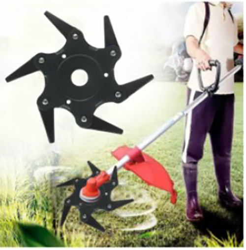 Deep Grey 6 Teeth Blade Razor Trimmer Head Grass Trimmer Brush Cutter Blade for Lawnmower