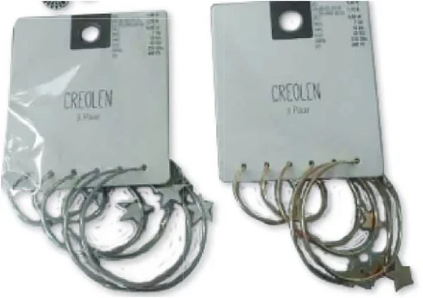 TEDI — Creolen , Sternchen 3 Paar, gold und silber