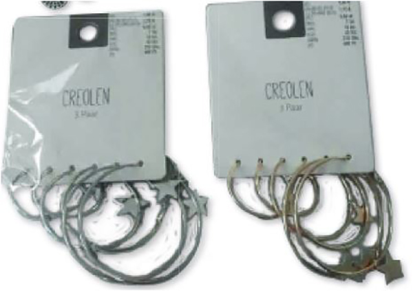 TEDI — Creolen , Sternchen 3 Paar, gold und silber