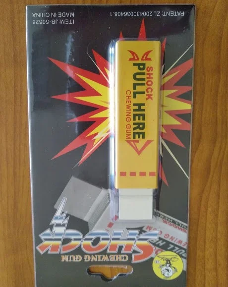 Electric shock chewing gum