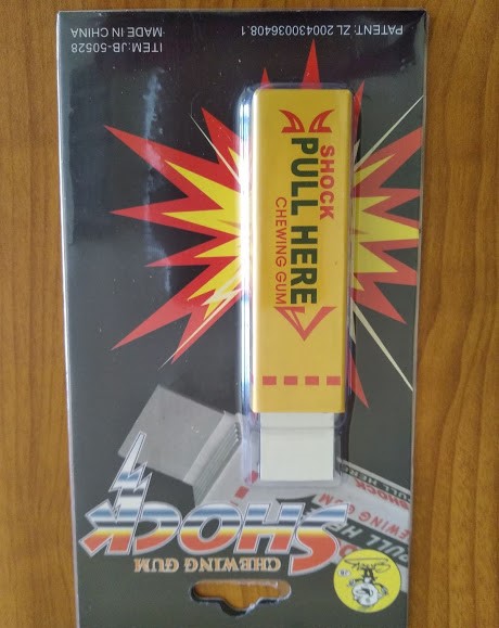 Electric shock chewing gum