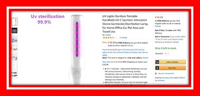 Portable Ultraviolet Disinfection Rod