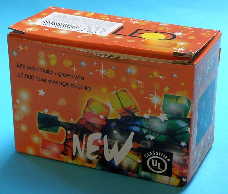 NEW (on the packaging), LED karácsonyi égősor (on the label)