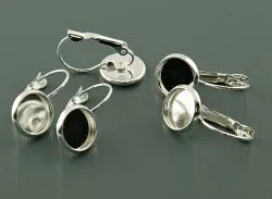 6 Brisuren in silberfarben für 10mm Cabochons