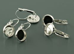 6 Brisuren in silberfarben für 10mm Cabochons