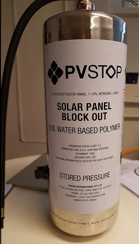 PVSTOP — Solar panel fire retardant