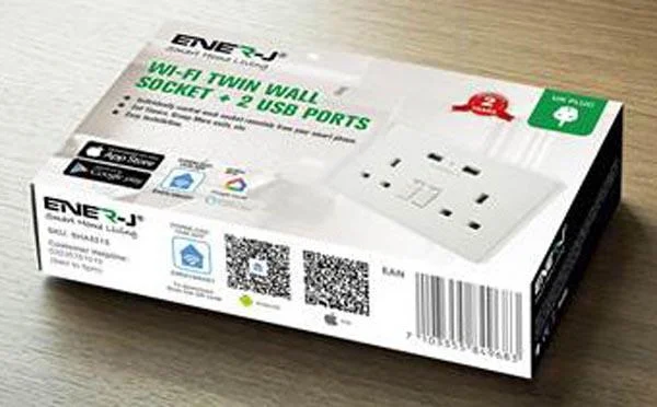 ENER-J — Wi-Fi Twin Wall Socket with 2 USB Ports