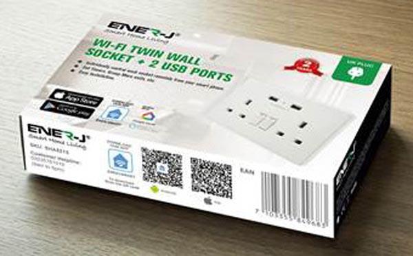 ENER-J — Wi-Fi Twin Wall Socket with 2 USB Ports