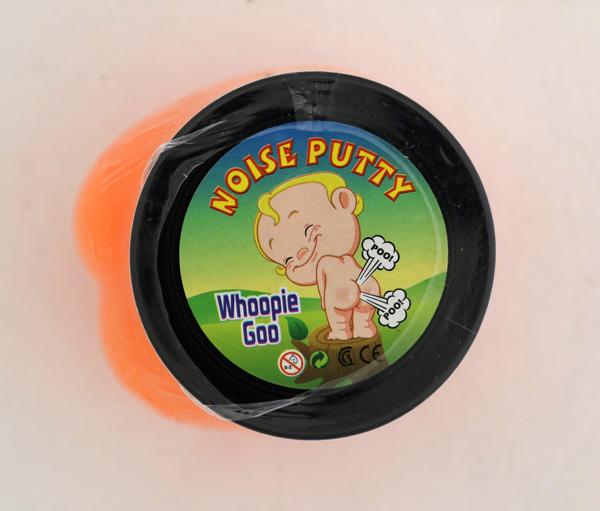 1) Egg slime, 2) Noise putty - Whoopie goo