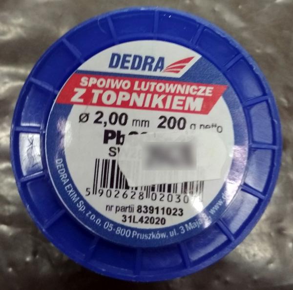 DEDRA — SPOIWO LUTOWNICZE Z TOPNIKIEM