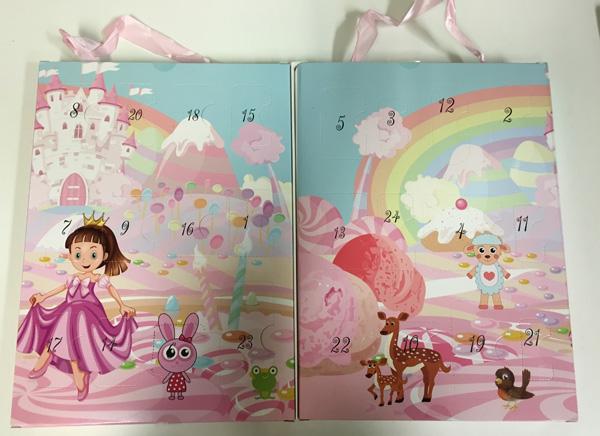 Advent calendar containing jewellery
