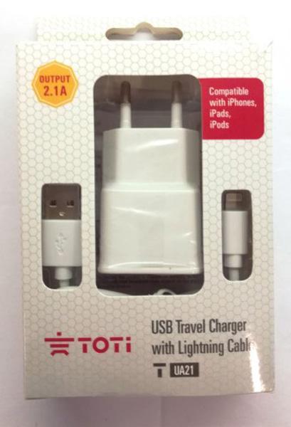TOTI — USB Travel Charger with Lightning Cable