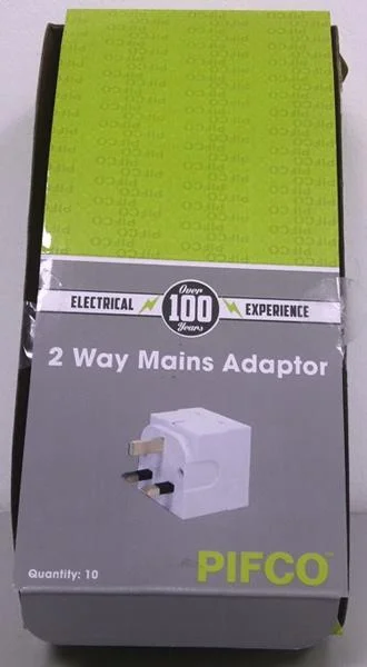 PIFCO — 2 Way Mains Adaptor