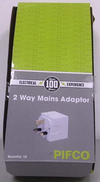 PIFCO — 2 Way Mains Adaptor
